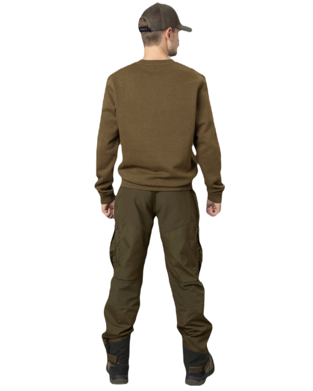 Dark Olive Melange Coloured Seeland Pulse Sweatshirt On A White Background