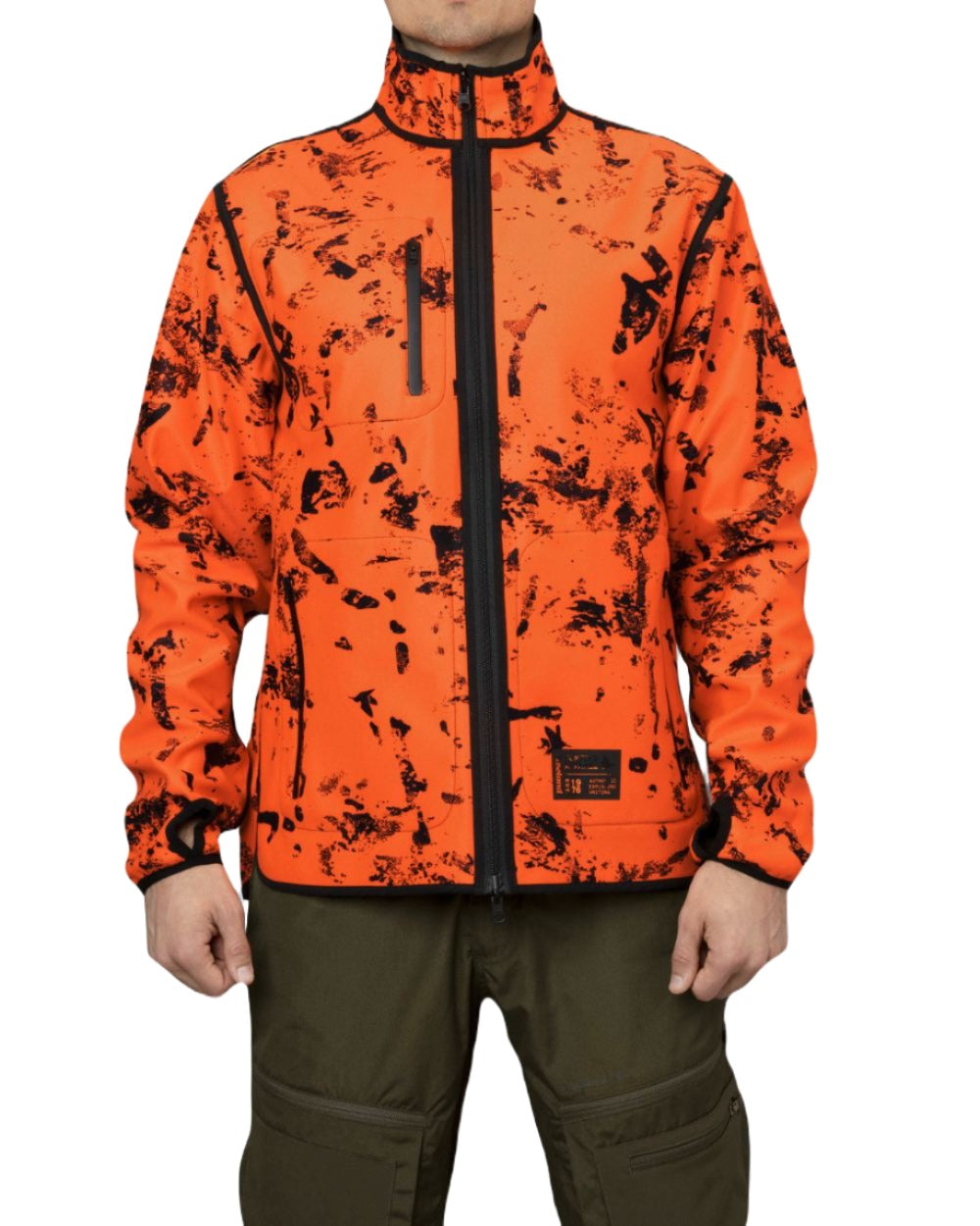 Pine Green/InVis Orange Blaze Coloured Seeland Rogue Reversible Fleece Jacket On A White Background 