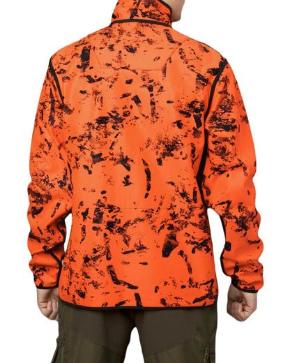 Pine Green/InVis Orange Blaze Coloured Seeland Rogue Reversible Fleece Jacket On A White Background 