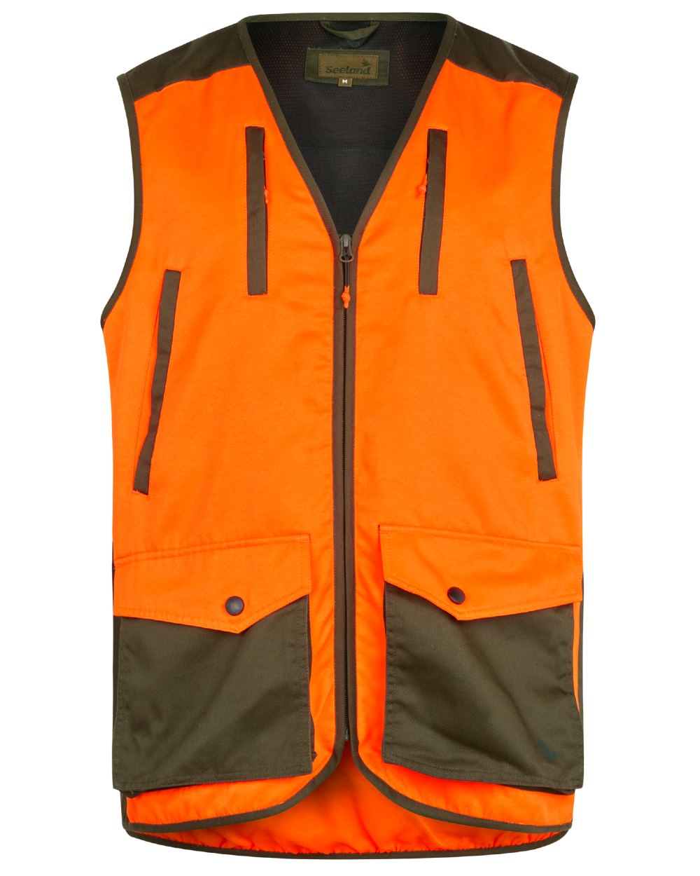 Hi-Vis Orange Coloured Seeland Travo Waistcoat On A White Background