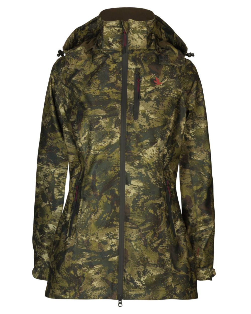 InVis MPS Green Coloured Seeland Womens Avail Camo Jacket On A White Background 