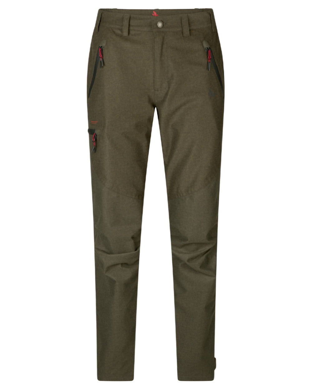 Pine Green Melange Coloured Seeland Womens Avail Trousers On A White Background