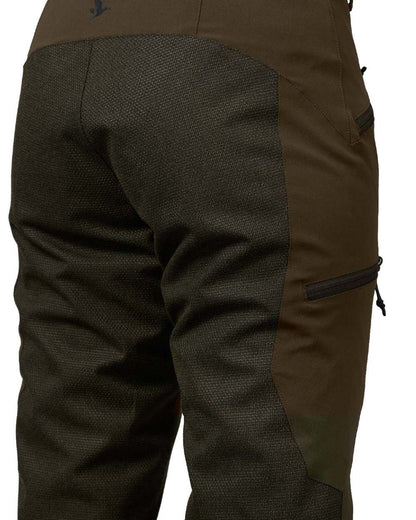 Pine Green Coloured Seeland Womens Larch Membrane Waterproof Trousers On A White Background 