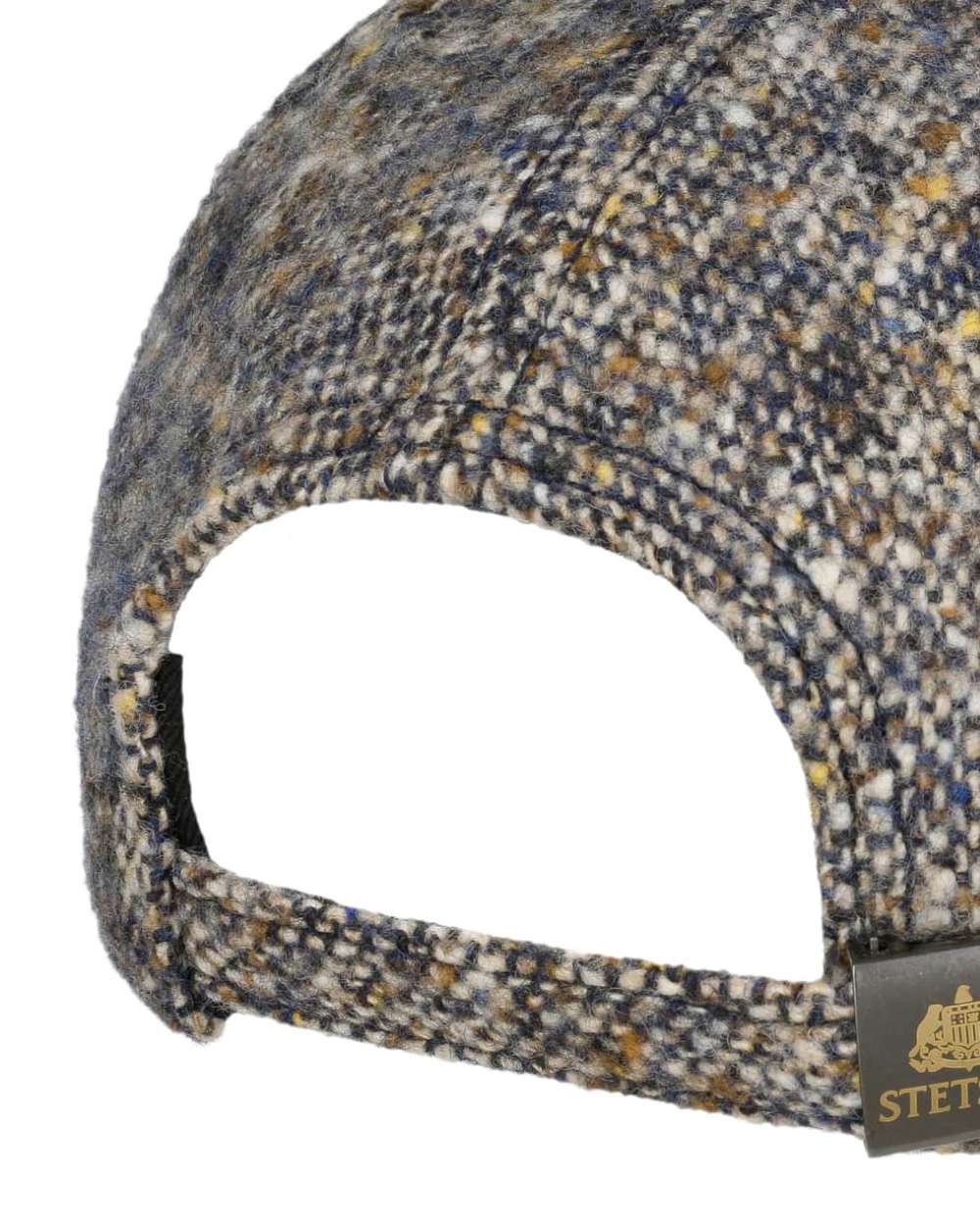 Blue Coloured Stetson Classic Donegal Tweed Cap On A White Background 