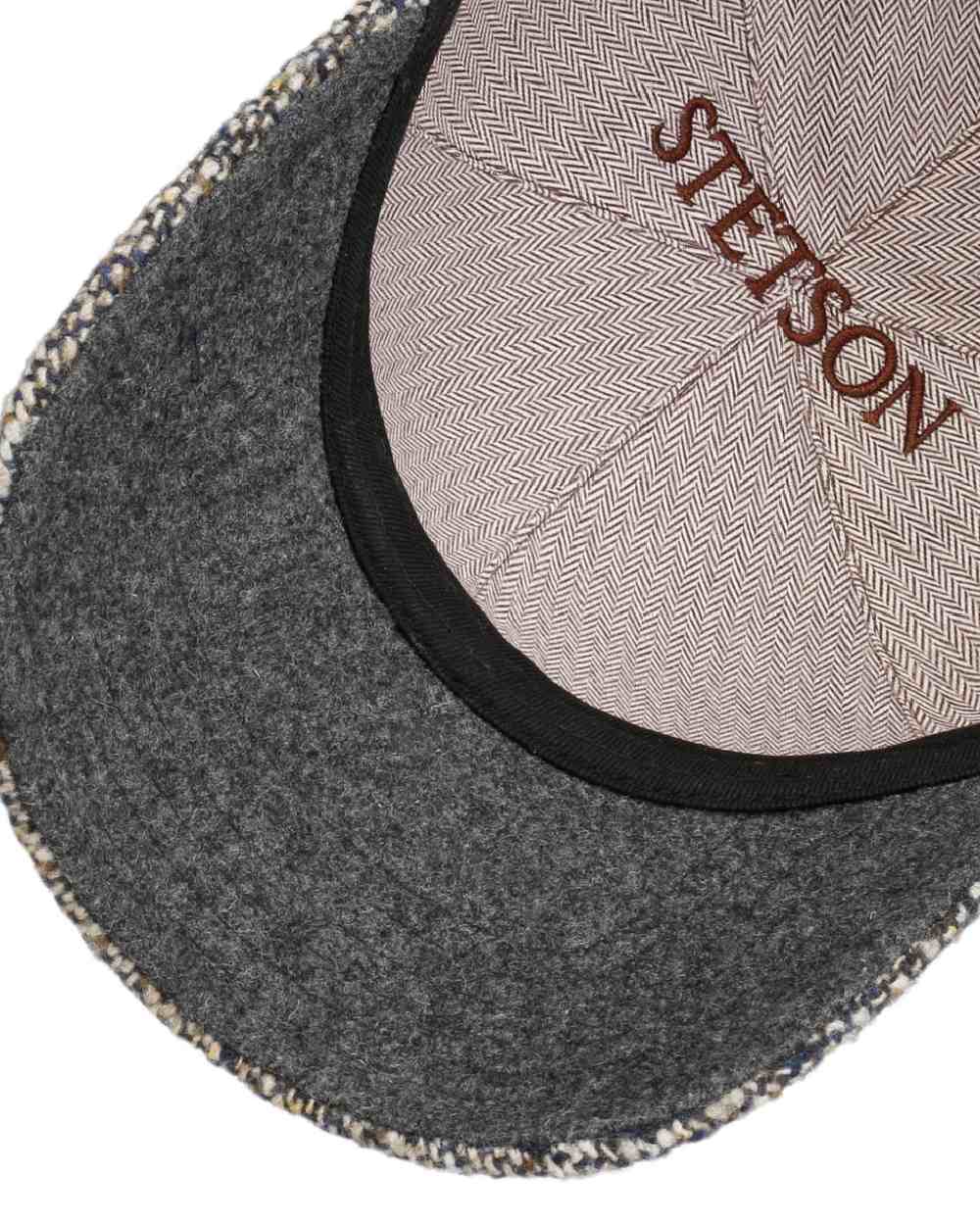 Blue Coloured Stetson Classic Donegal Tweed Cap On A White Background 