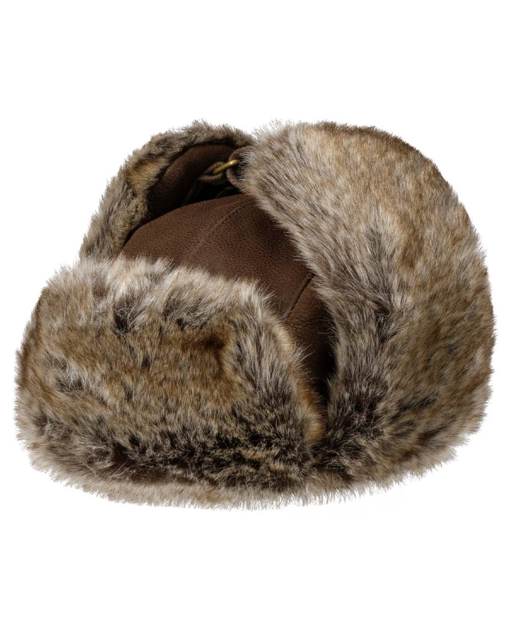 Brown Coloured Stetson Cowhide Bomber Aviator Hat On A White Background 