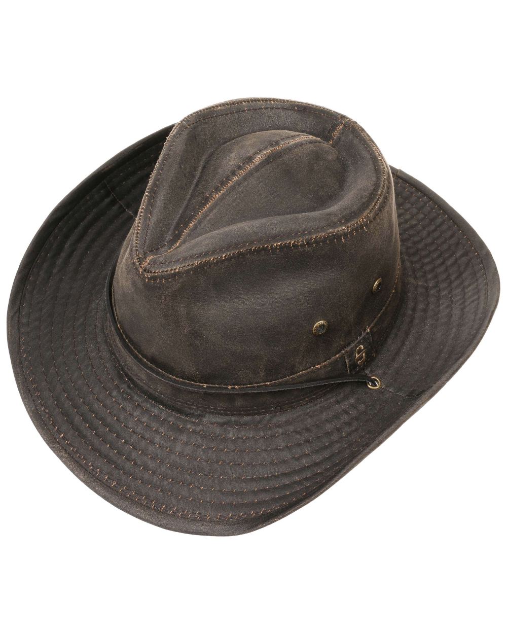 Brown Coloured Stetson Diaz Outdoor Hat On A White Background