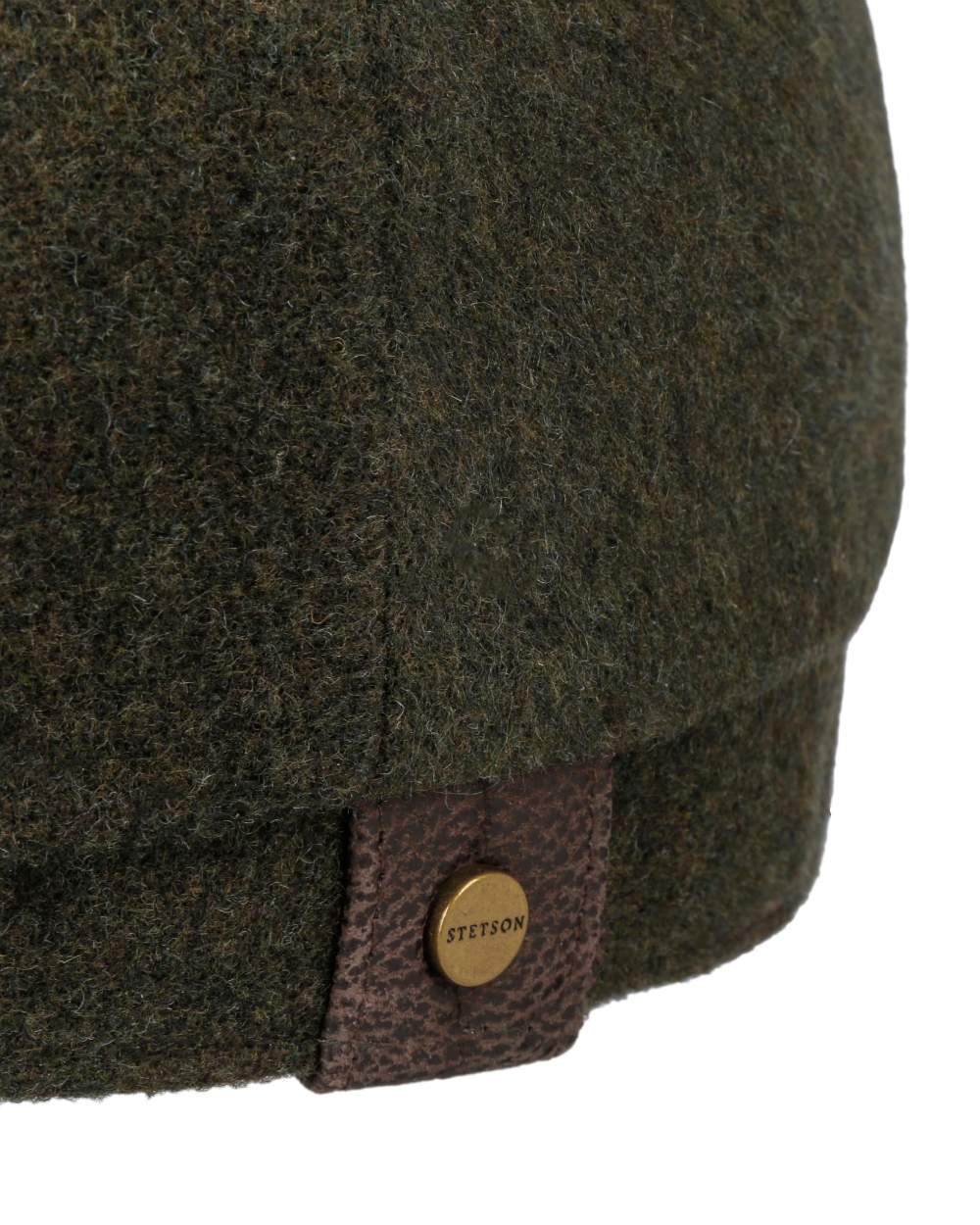 Moss Coloured Stetson Hatteras Noir Cap On A White Background 