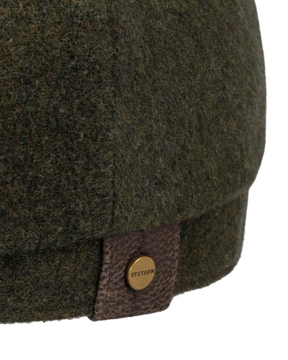 Moss Coloured Stetson Hatteras Noir Cap On A White Background 