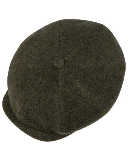 Moss Coloured Stetson Hatteras Noir Cap On A White Background 