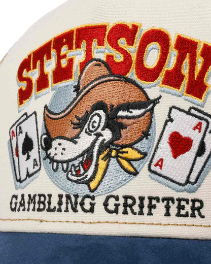 Gambling Grifter Coloured Stetson Wild Life Trucker Cap On A White Background 