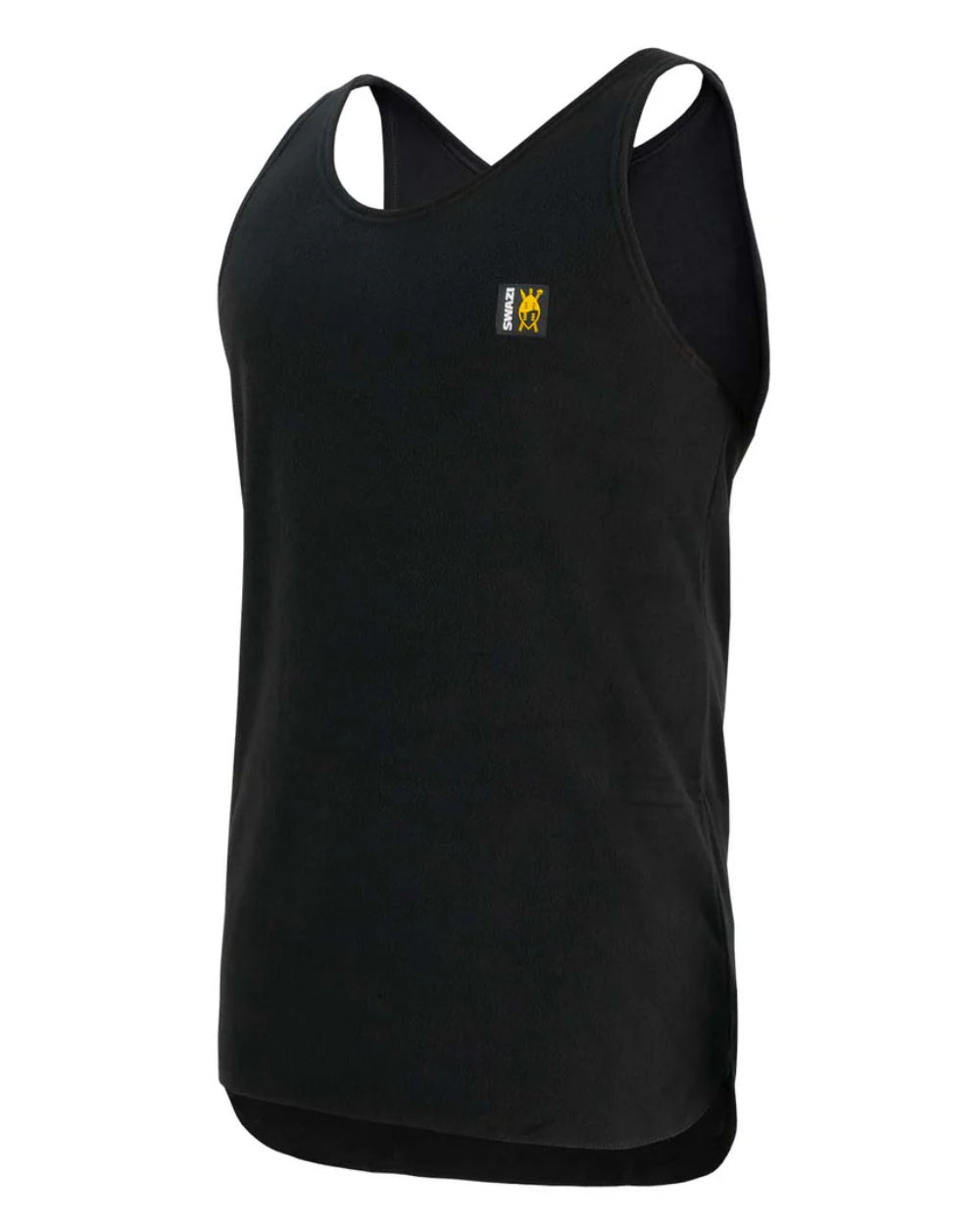 Black Coloured Swazi Micro Fleece Singlet On A White Background