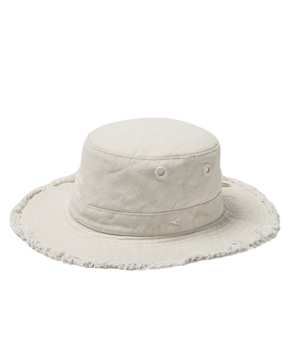 White Coloured Tilley Hat Fringe Wanderer On A White Background 