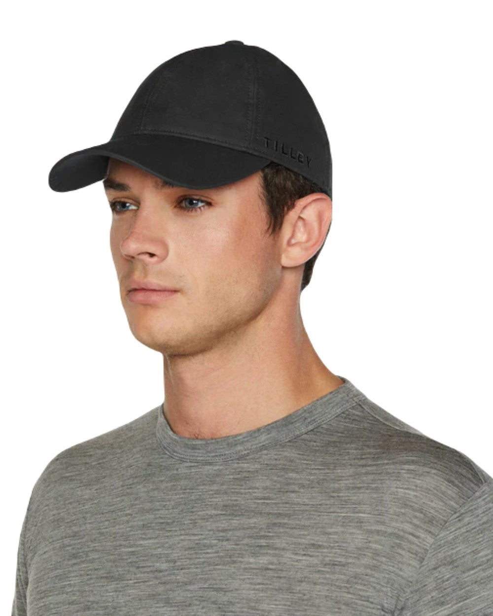 Black Coloured Tilley Hats Waxed Baseball Cap On A White Background 