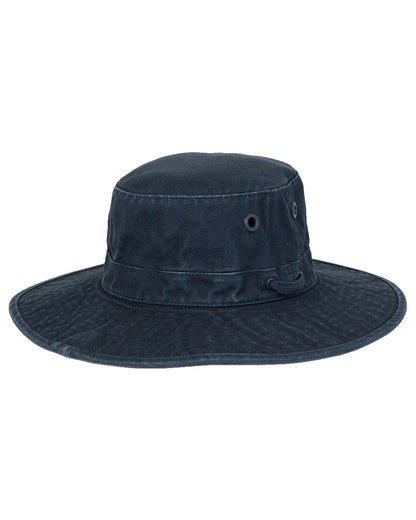 Dark navy coloured Tilley Hat Wide Brim Wanderer on white background 