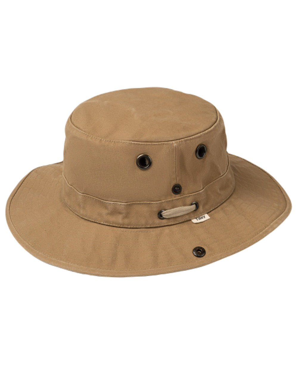 Dark Khaki coloured Tilley T3 Wanderer Hat on White background 