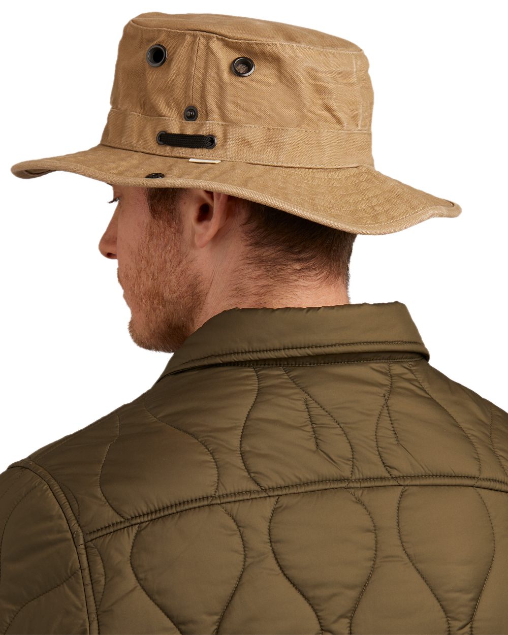 Dark Khaki coloured Tilley T3 Wanderer Hat on White background 