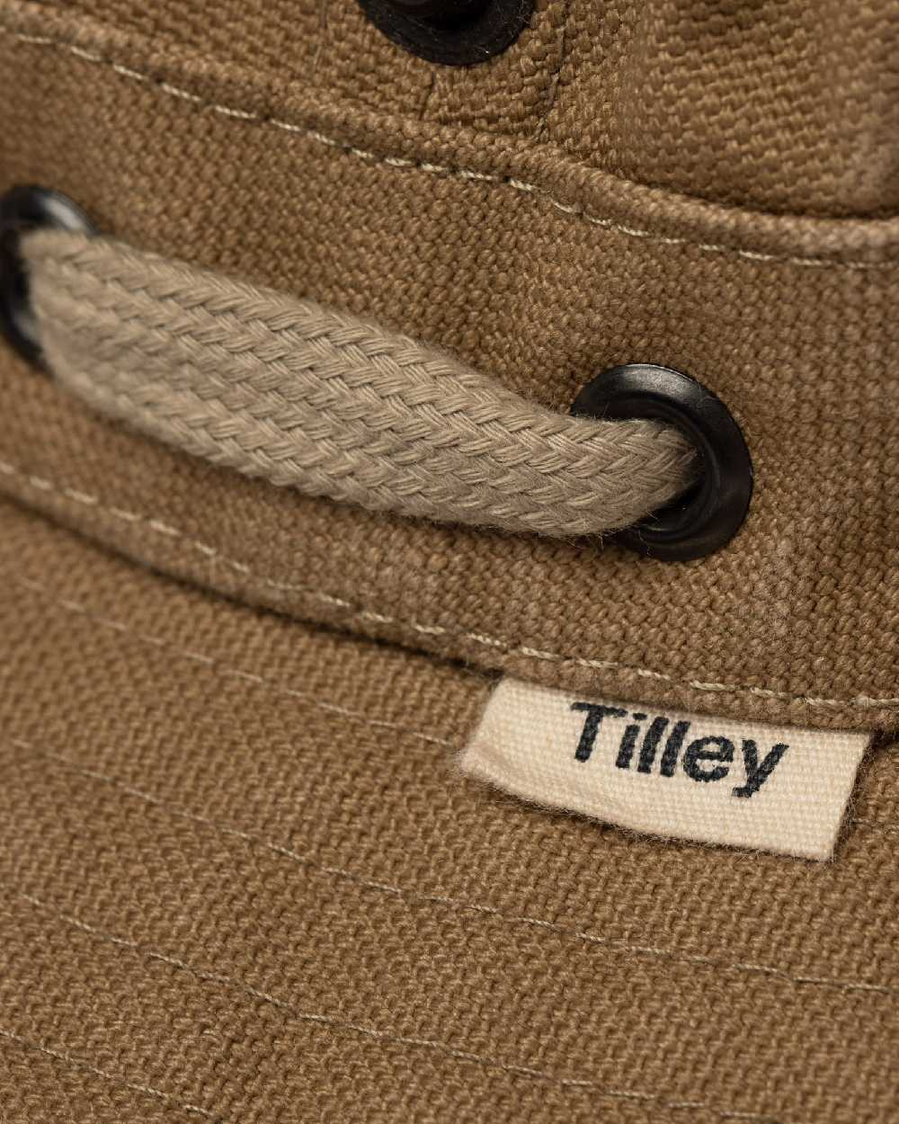 Dark Khaki coloured Tilley T3 Wanderer Hat on White background 