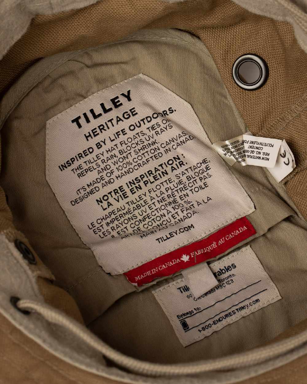 Dark Khaki coloured Tilley T3 Wanderer Hat on White background 
