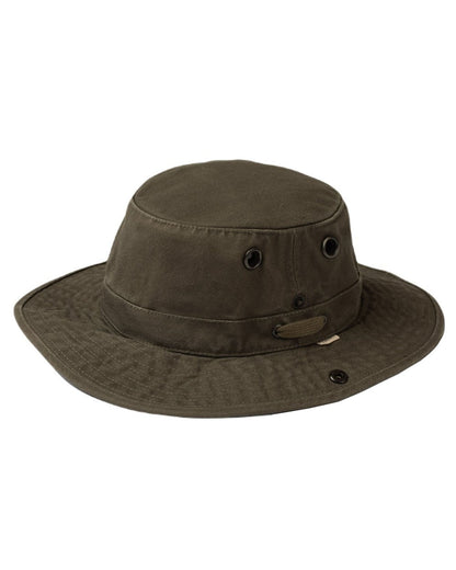 Olive coloured Tilley T3 Wanderer Hat on White background 