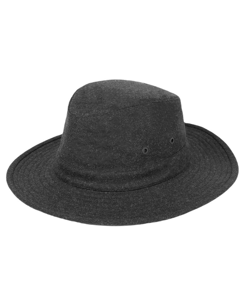 Charcoal Mix Coloured Tilley Tech-Wool Wide Brim Hat On A White Background