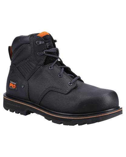 Black coloured Timberland Pro Ballast Safety Boots on white background 