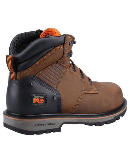 Brown coloured Timberland Pro Ballast Safety Boots on white background 