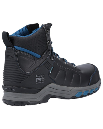 Black/Teal Timberland Pro Hypercharge Composite Safety Toe Work Boots on white background 
