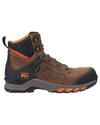 Brown/Orange Timberland Pro Hypercharge Composite Safety Toe Work Boots on white background #colour_brown-orange