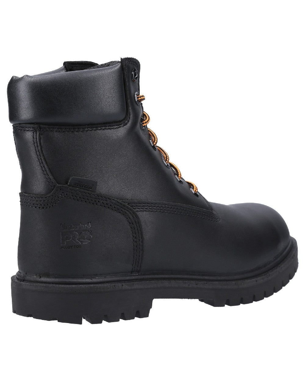 Black coloured Timberland Pro Iconic Safety Toe Work Boots on white background 