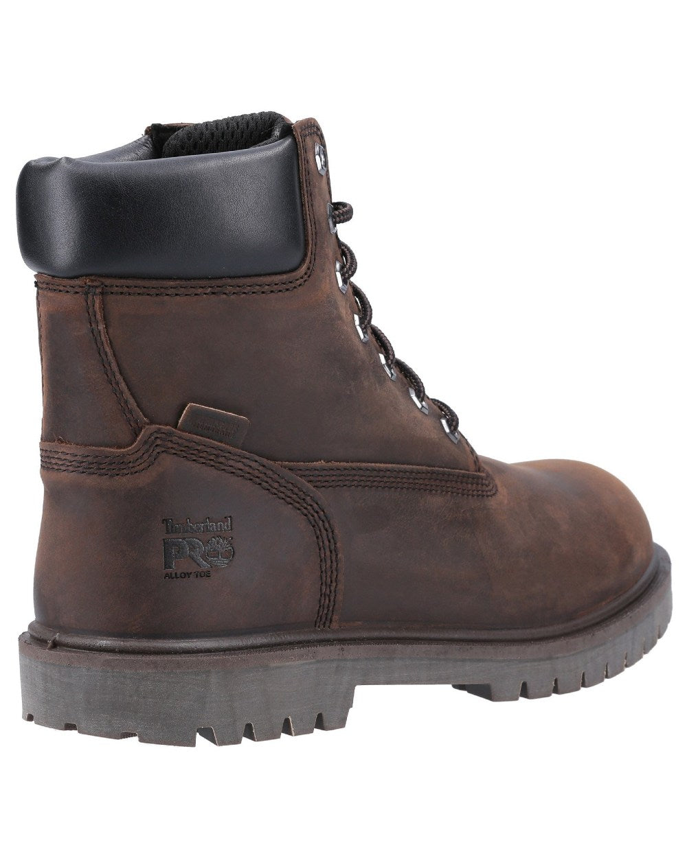 Brown coloured Timberland Pro Iconic Safety Toe Work Boots on white background 