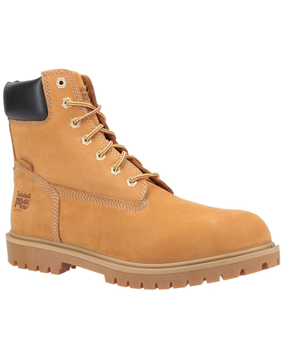 Wheat coloured Timberland Pro Iconic Safety Toe Work Boots on white background 
