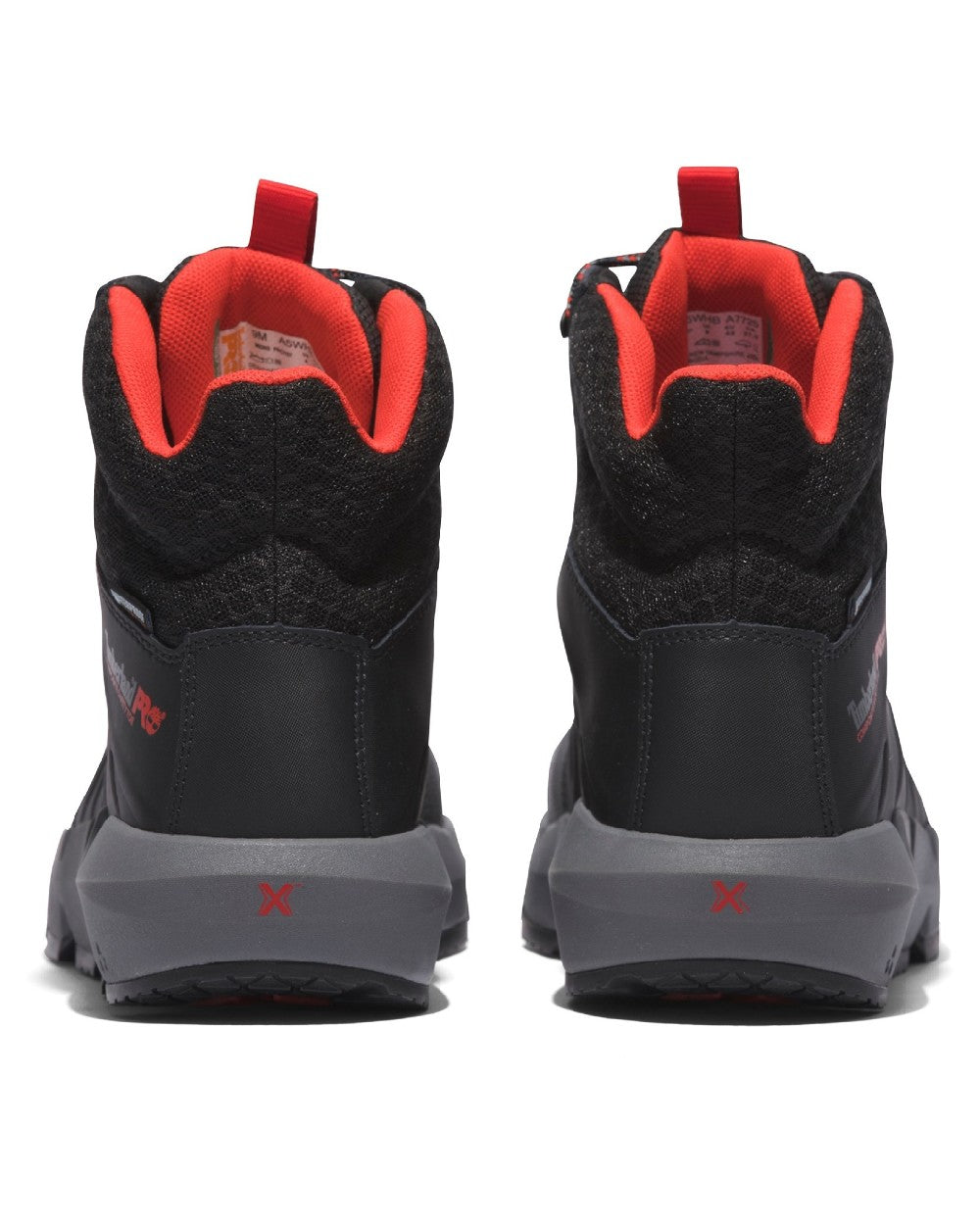 Black/Red coloured Timberland Pro Morphix 6" Safety Boots on white background 