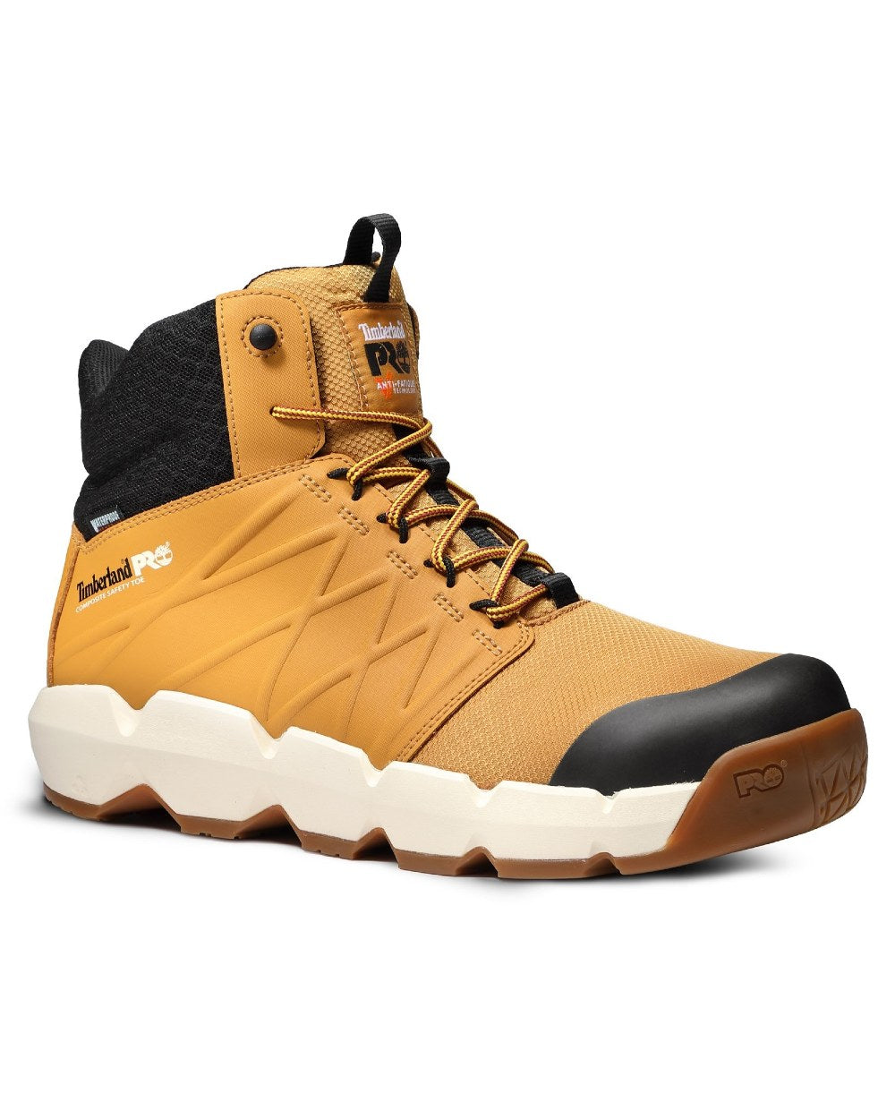 Wheat coloured Timberland Pro Morphix 6&quot; Safety Boots on white background 
