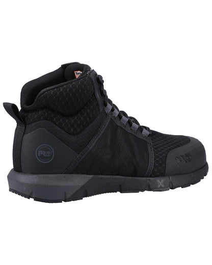 Black coloured Timberland Pro Radius Boots on white background 