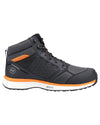Black/Orange coloured Timberland Pro Reaxion Mid Composite Safety Boots on white background #colour_black-orange