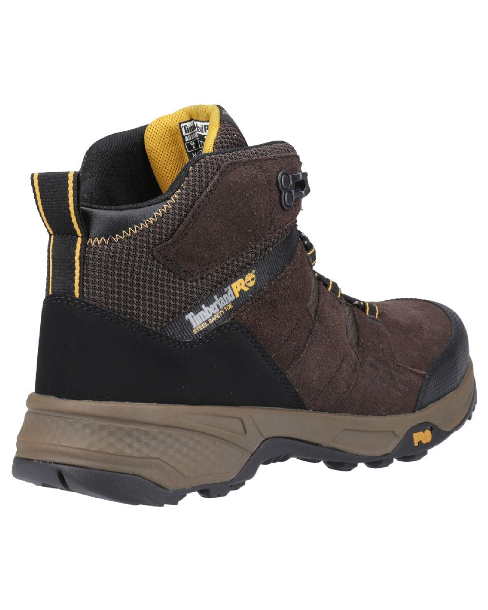 Dark Brown coloured Timberland Pro Switchback Safety Boots on white background 