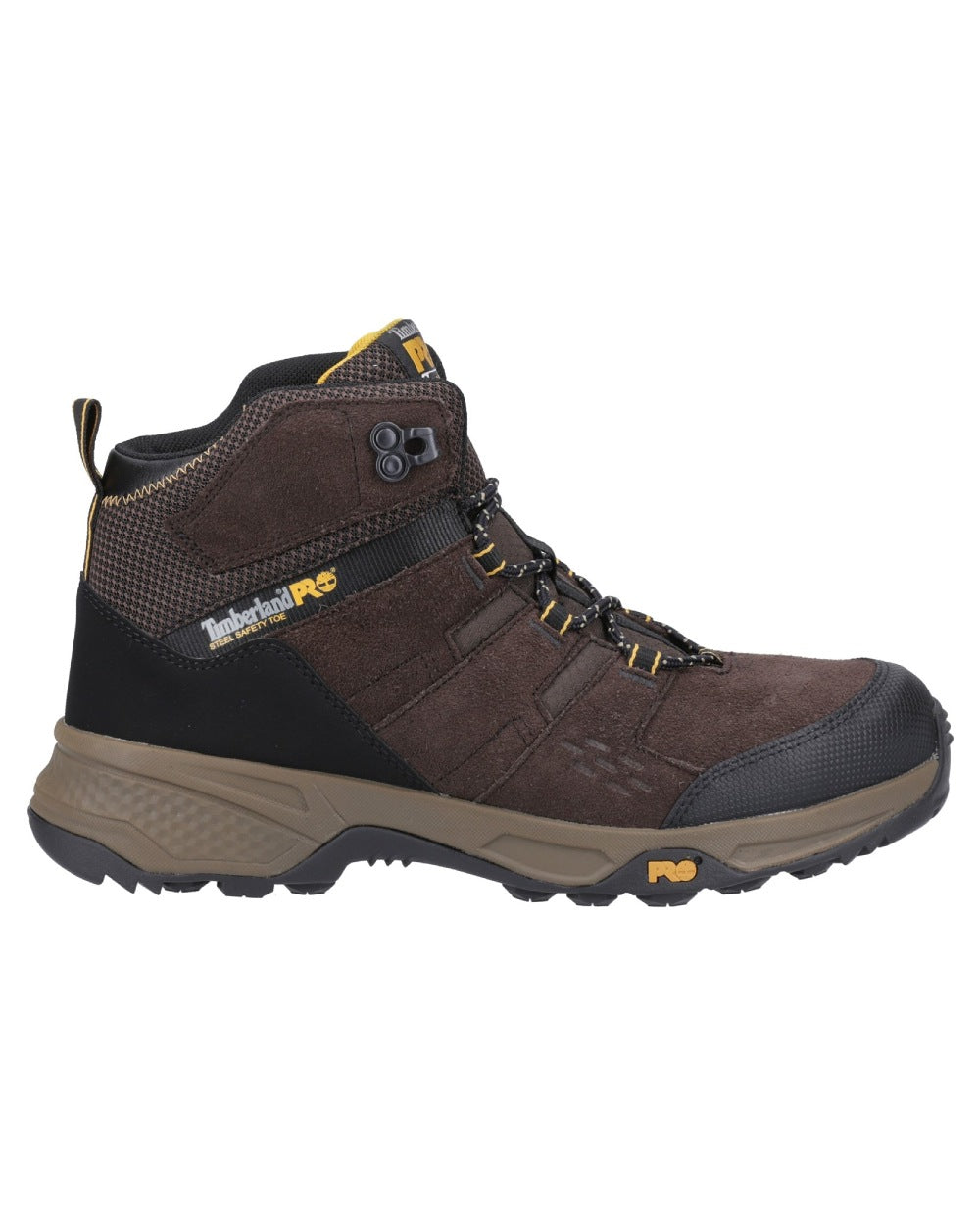 Dark Brown coloured Timberland Pro Switchback Safety Boots on white background 