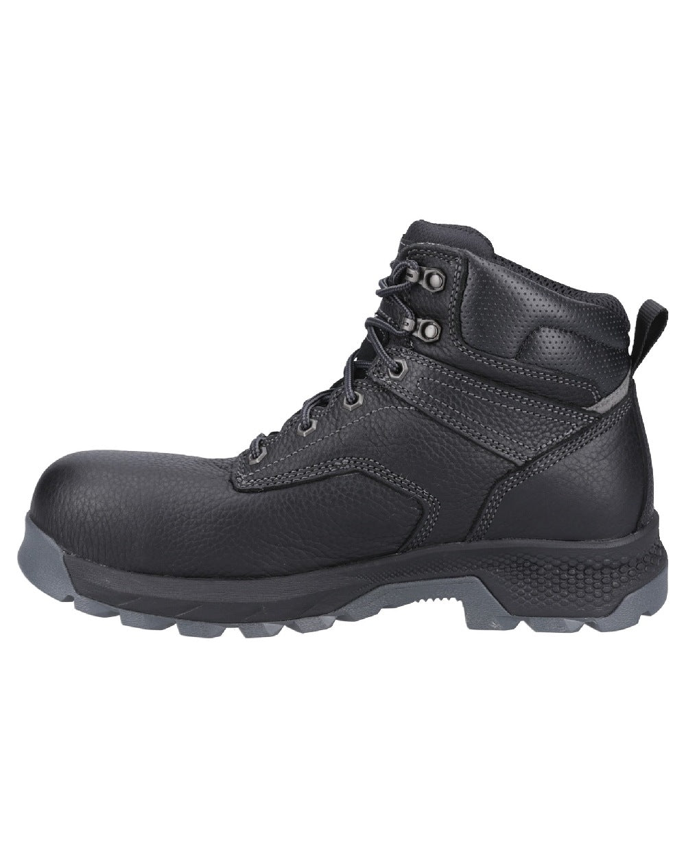 Black coloured Timberland Pro Titan 6inch Safety Boots on white background 