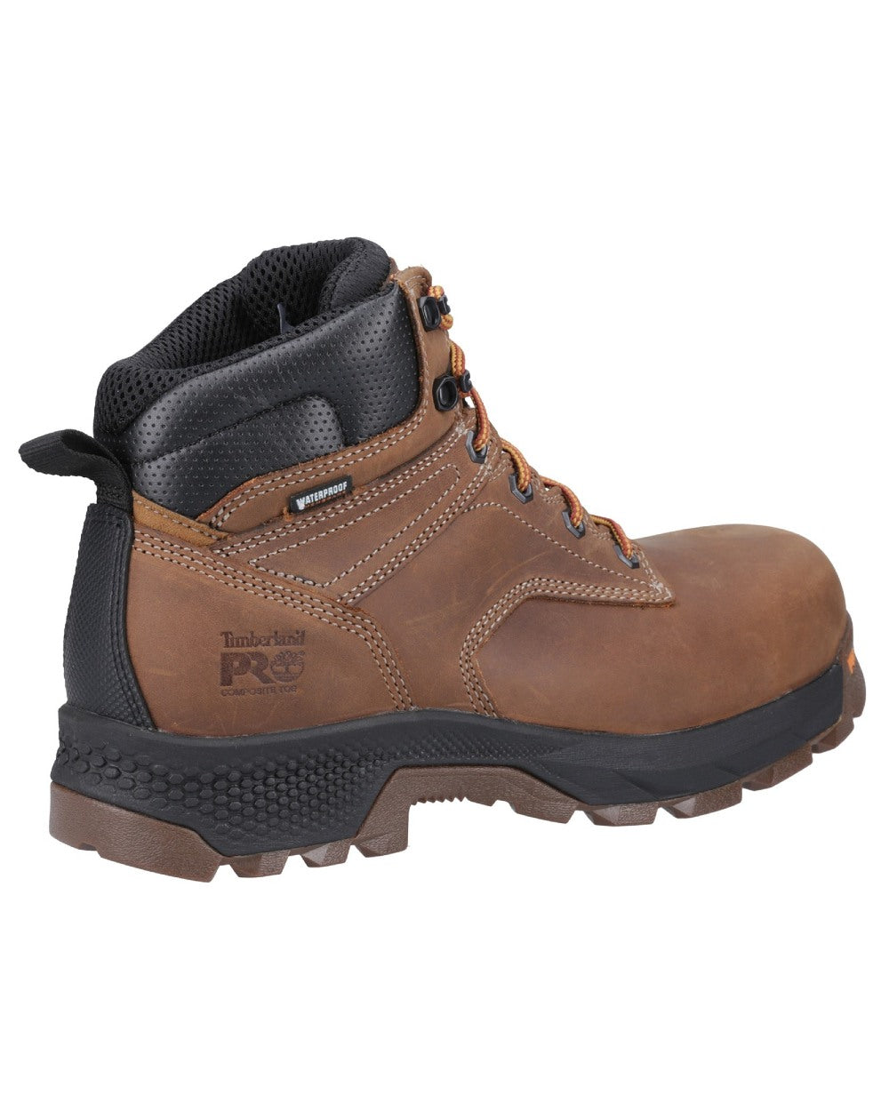 Brown coloured Timberland Pro Titan 6inch Safety Boots on white background 