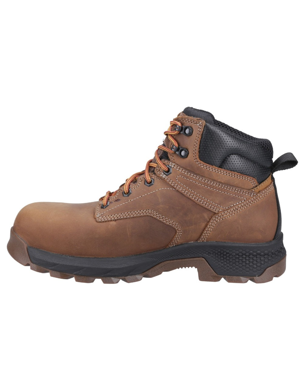 Brown coloured Timberland Pro Titan 6inch Safety Boots on white background 