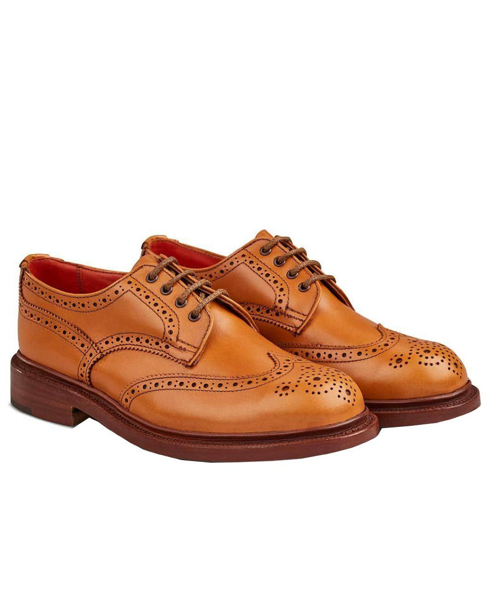 Acorn Antique Coloured Trickers Anne Leather Sole Brogue Country Shoe On A White Background 