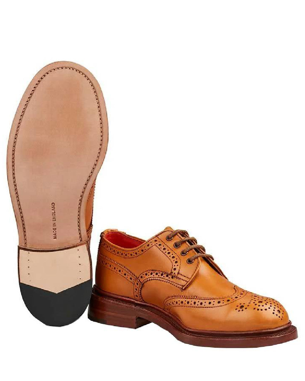 Acorn Antique Coloured Trickers Anne Leather Sole Brogue Country Shoe On A White Background 