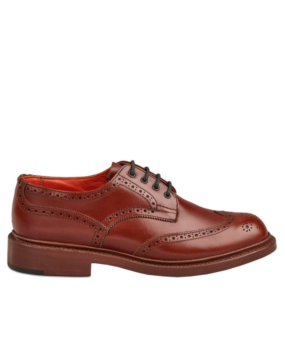 Marron Antique Coloured Trickers Anne Leather Sole Brogue Country Shoe On A White Background 