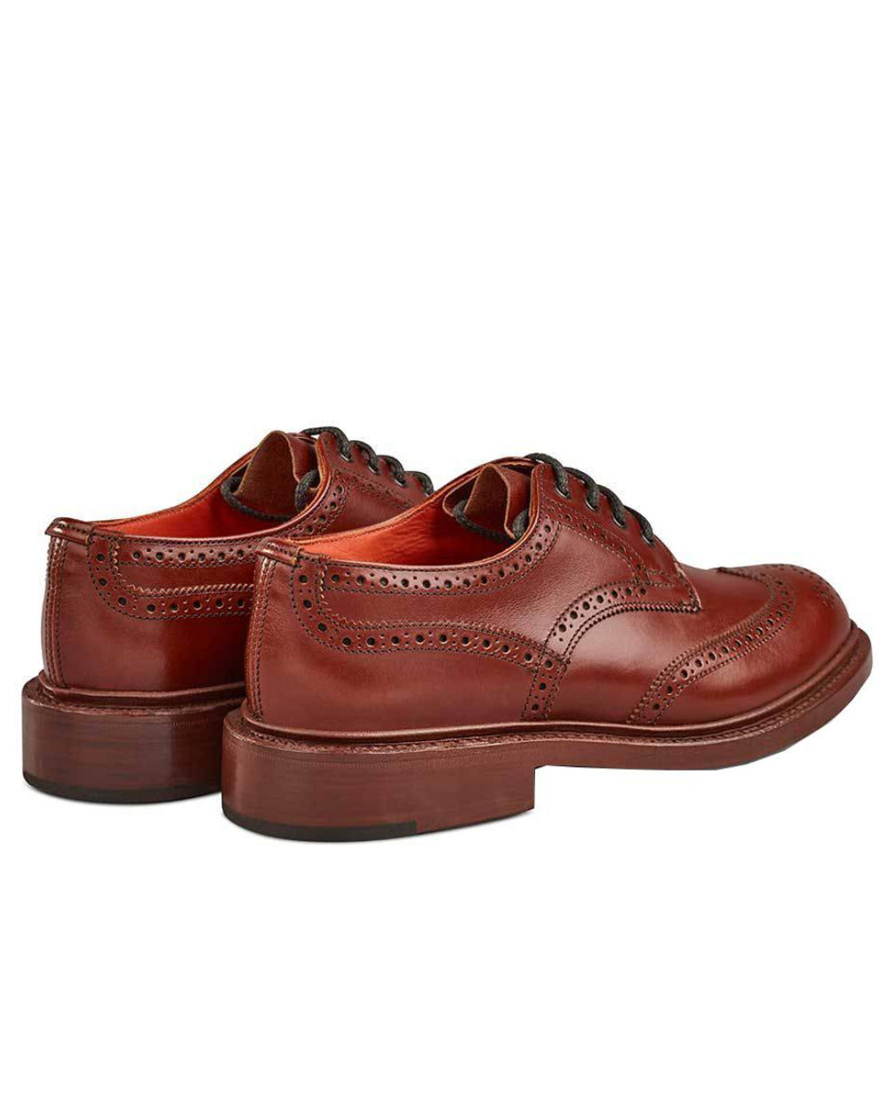 Marron Antique Coloured Trickers Anne Leather Sole Brogue Country Shoe On A White Background 