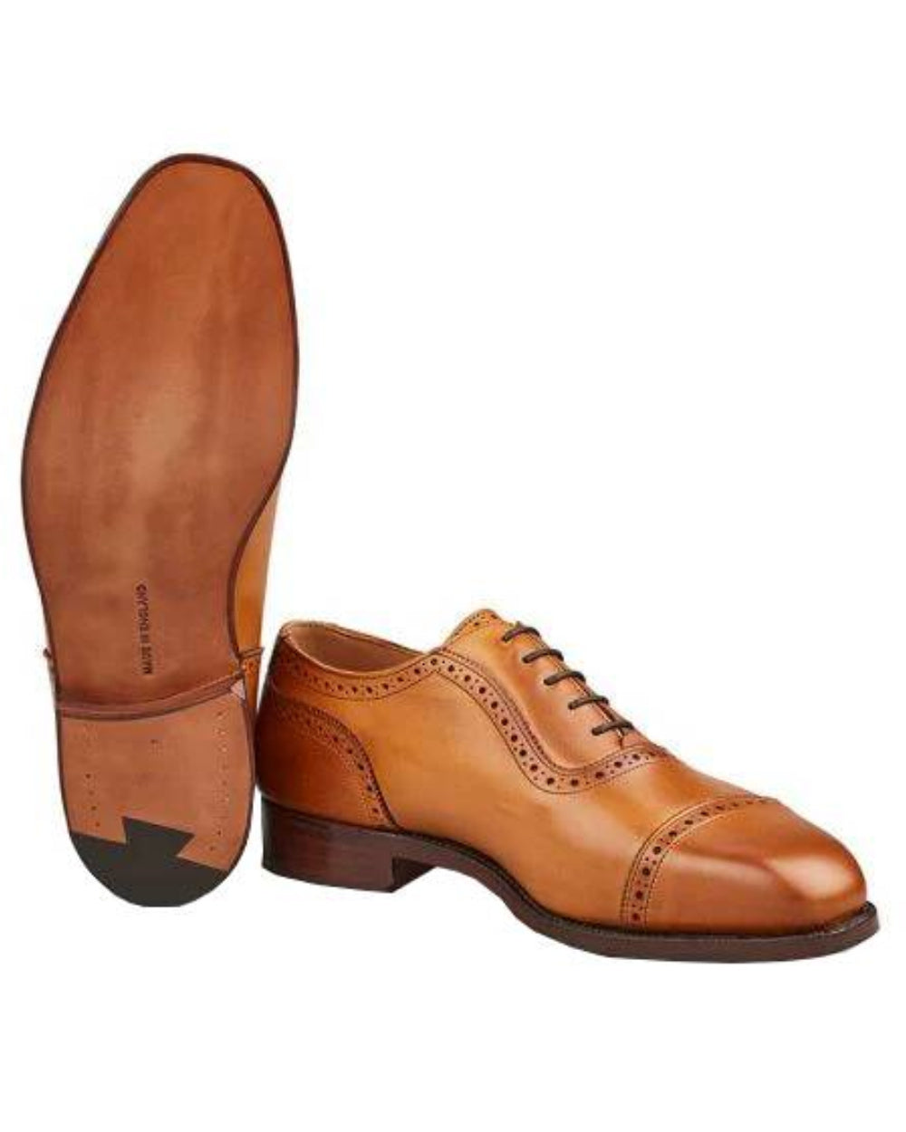 Burnished Coloured Trickers Belgrave Toecap Oxford City Shoe On A White Background 