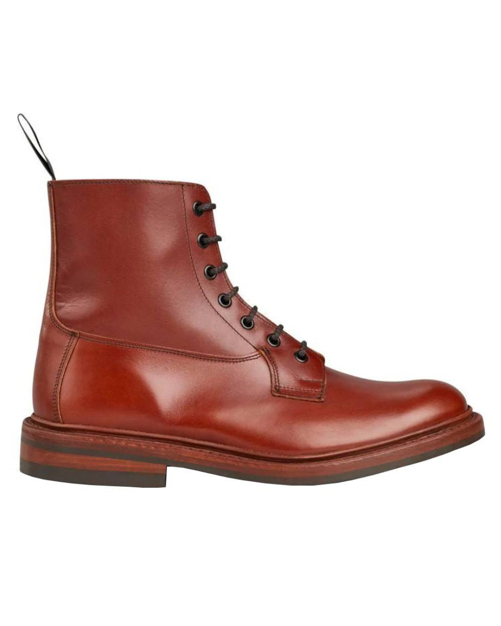 Marron Antique Coloured Trickers Burford Country Boot Dainite Sole On A White Background 