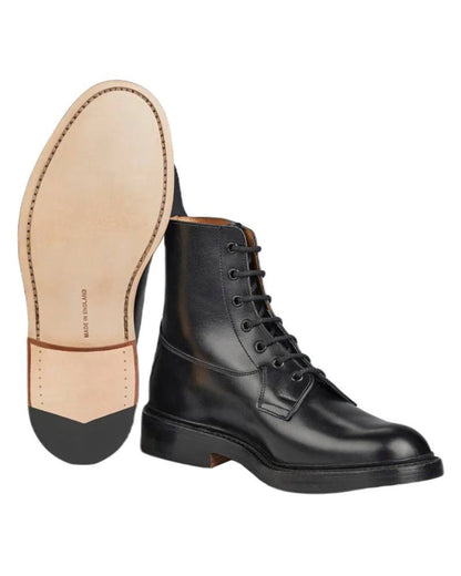 Black Calf Coloured Trickers Burford Leather Sole Country Boot On A White Background 
