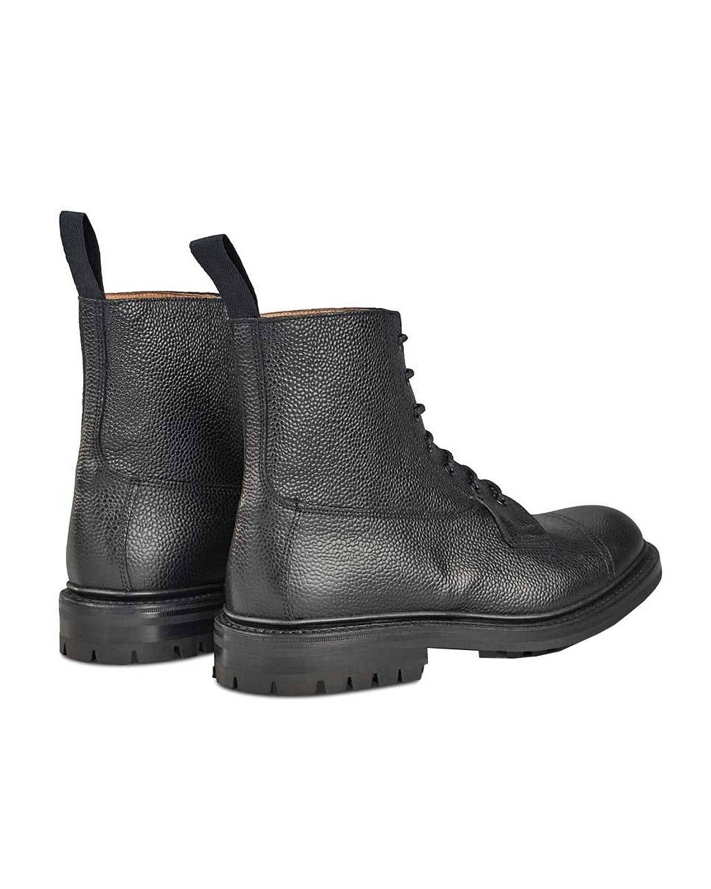Black Scotch Coloured Trickers Grassmere Country Boots On A White Background 