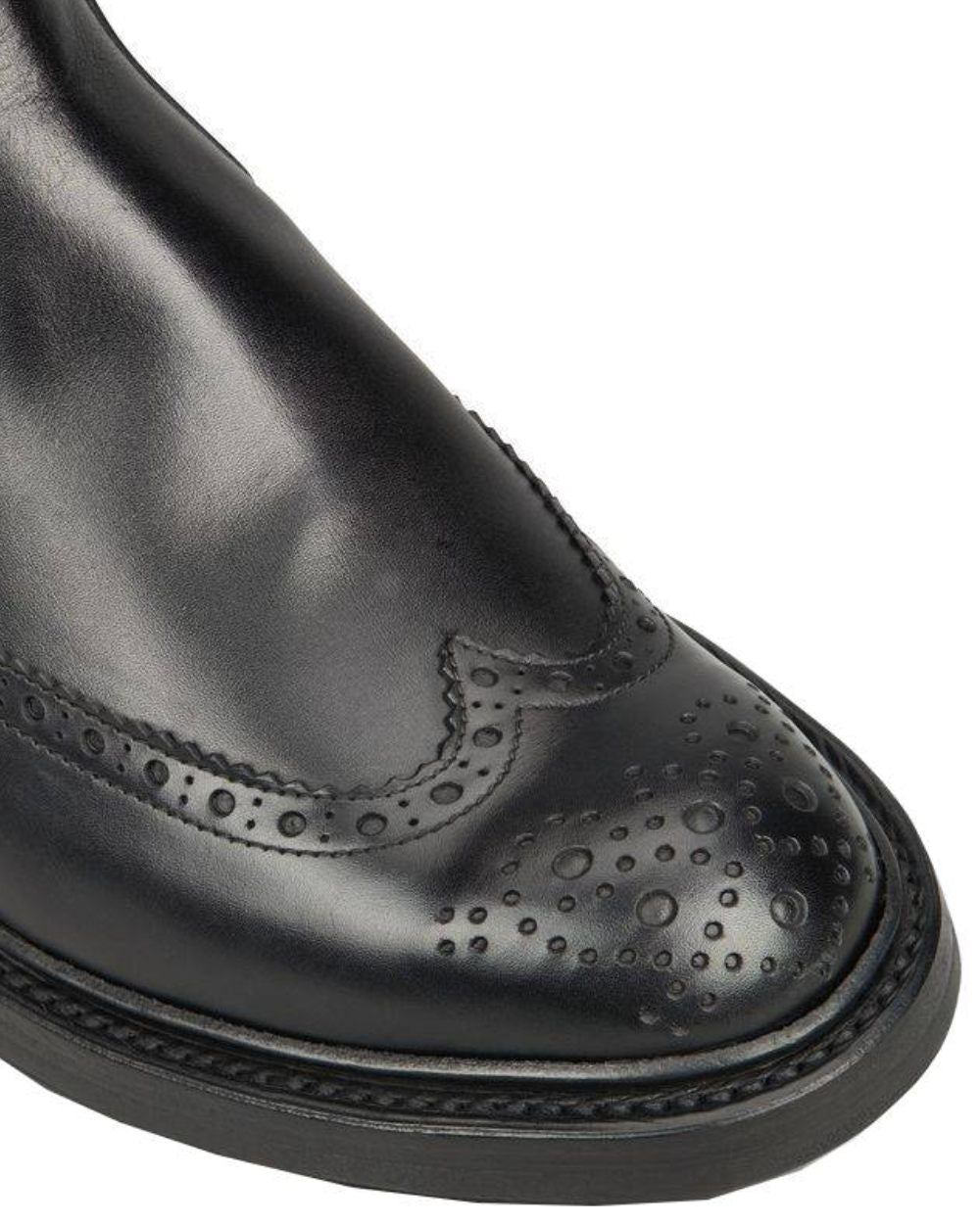 Black Coloured Trickers Henry Commando Sole Country Dealer Boot On A White Background 